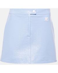 Courreges - Logo High-Rise Cotton-Blend Miniskirt - Lyst