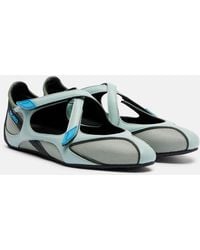 The Attico - Floor 01 Leather-Trimmed Ballet Flats - Lyst