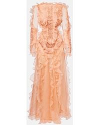 Zimmermann - Balance Ruffled Silk Organza Maxi Dress - Lyst