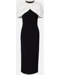 Roland Mouret - Embellished Shawl-Overlay Midi Dress - Lyst