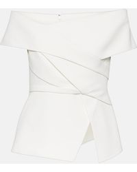 Safiyaa - Bridal Eimear Off-Shoulder Crepe Top - Lyst