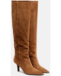 AMINA MUADDI - Christine 80 Suede Knee-High Boots - Lyst