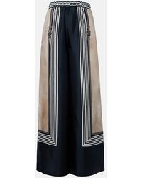 Max Mara - Printed Silk Twill Palazzo Pants - Lyst