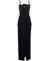 Balmain - Wool Grain De Poudre Gown - Lyst