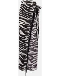 The Attico - Zebra-Print Cotton Muslin Beach Cover-Up - Lyst