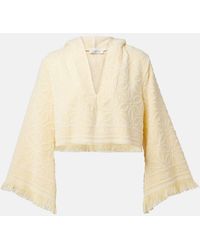 Zimmermann - Coco Hooded Cotton Terry Crop Top - Lyst