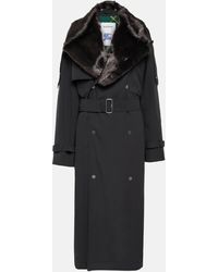 Burberry - Kennington Faux Fur-trimmed Trench Coat - Lyst