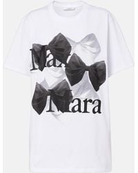 Max Mara - Bow-Print Cotton T-Shirt - Lyst