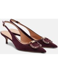 Ferragamo - Leather Slingback Pumps - Lyst
