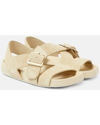 Loewe - Ease Brushed Leather Sandals - Lyst