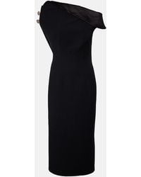 Safiyaa - Reina Asymmetric Embellished Midi Dress - Lyst