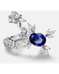 YEPREM - Reign Supreme 18Kt Ring With Diamonds And Sapphire - Lyst