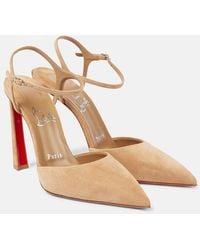 Christian Louboutin - Suede Ankle-Strap Pointed Pumps - Lyst