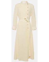 Chloé - Robe Midi En Soie - Lyst