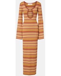 Bananhot - Rey Cutout Ribbed-Knit Striped Maxi Dress - Lyst