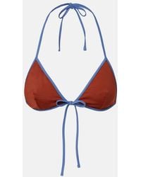 Prada - Logo Triangle Bikini Top - Lyst