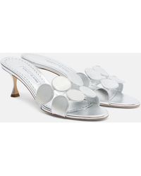 Manolo Blahnik - Haribalmu 50 Metallic Leather Mules - Lyst