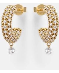 PERSÉE - Pendientes De Aro Helios De Oro De 18 Ct (750/1000)Con Diamantes - Lyst