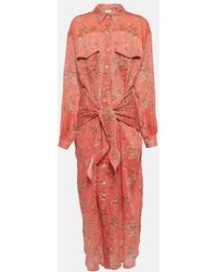 Isabel Marant - Robe chemise Anesy imprimee en coton et soie - Lyst