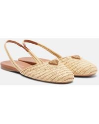 Prada - Crochet Slingback Flats - Lyst