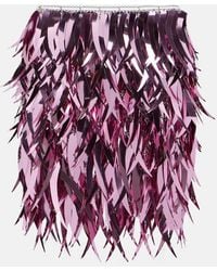 Rabanne - Metallic Feathers Mini Skirt - Lyst