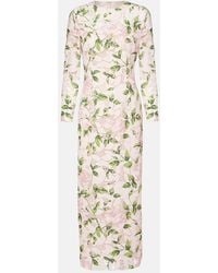Oscar de la Renta - Floral Guipure Lace Maxi Dress - Lyst
