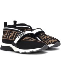 Fendi Ff Velcro Sock Trainers - Black