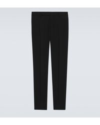 Saint Laurent - Wool Gabardine Slim Pants - Lyst