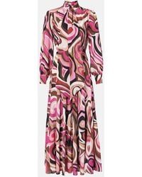 RIXO London - Marigold Silk Crepe De Chine Midi Dress - Lyst