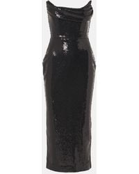 Alex Perry - Sequined Bustier Dress - Lyst