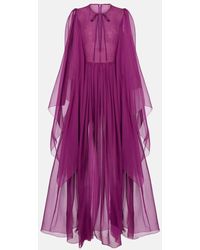 Dolce & Gabbana - Long Silk Chiffon Caftan With Drawstring - Lyst