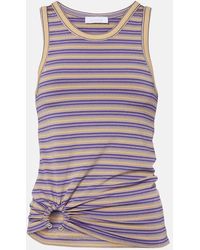 Rabanne - Tank Top Piercing A Rayas Fruncido - Lyst