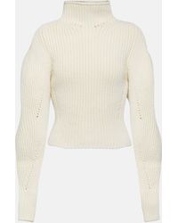 Alaïa - Ribbed-knit Wool-blend Sweater - Lyst
