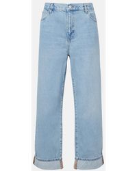 FRAME - The Hang Cuff Straight Jeans - Lyst