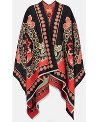 La DoubleJ - Soul Printed Wool And Silk Poncho - Lyst