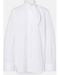 Givenchy - Tie-Neck Cotton Shirt - Lyst