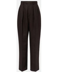 Loro Piana - High-Rise Linen Straight Pants - Lyst