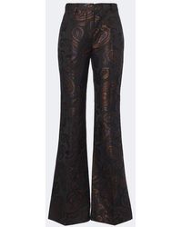 Etro - Paisley Jacquard Cotton Flared Pants - Lyst