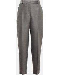 Totême - Mid-rise Straight Cotton And Wool-blend Pants - Lyst