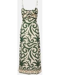 Johanna Ortiz - Printed Linen Midi Dress - Lyst