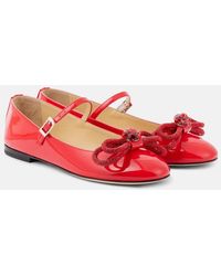 Mach & Mach - Bow-Detail Patent Leather Mary Jane Flats - Lyst