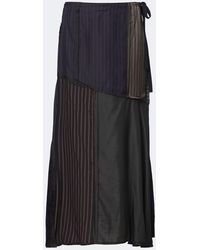 Maison Margiela - Patchwork Striped Maxi Skirt - Lyst
