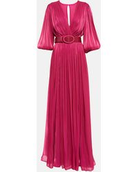 Costarellos - Mira Pleated Georgette Gown - Lyst