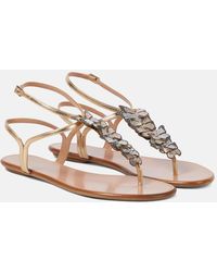 Aquazzura - Papillon Leather Thong Sandals - Lyst