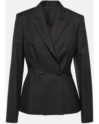 Alaïa - Alaia Herringbone Wool Gabardine Blazer - Lyst