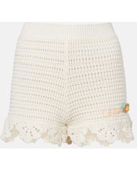 Chloé - Crochet Scalloped Cotton Shorts - Lyst
