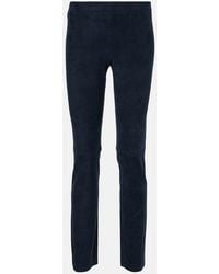 Stouls - Jacky Suede Slim Pants - Lyst
