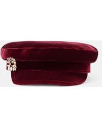 Roger Vivier - Baker Boy Velvet Newsboy Cap - Lyst