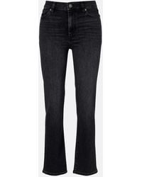 FRAME - Le Sleek Cropped High-Rise Straight Jeans - Lyst