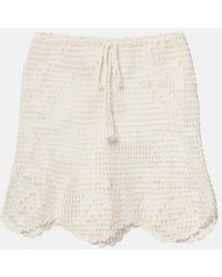 Anna Kosturova - Rose Crochet Cotton Miniskirt - Lyst